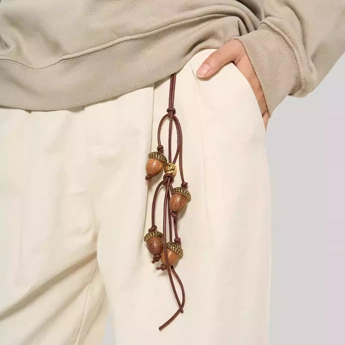 Cowhide Leather Acorn Tomato Charm for Women's Bag High-end Durable Exquisite Workmanship Bag Decoration Bag Accessories