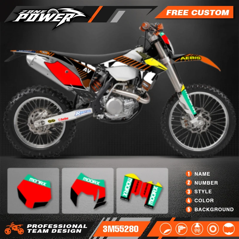 

Powerzone Motorcycle New Style Graphics Background Decal Sticker For KTM SXF 2011 2012 EXC 2012 2013125 200 250 300 350 450 500