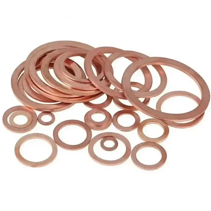 

kRTwIVww 4pcs M42 inner diameter 2mm thickness flat washer gasket ring hole washers red copper washers mat cushion pad 49mm-60mm