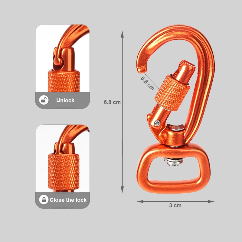 Carabiner, 25kn load-bearing (about 5620 pounds) O-shaped carabiner, suitable for rock climbing and mountaineering