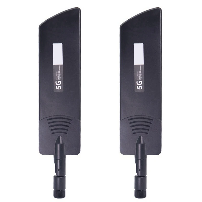 2PCS 5G/3G/4G/GSM Full Band Glue Stick Omni Wireless Smart Meter Router Module Gain 40Dbi Antenna, Black SMA Male