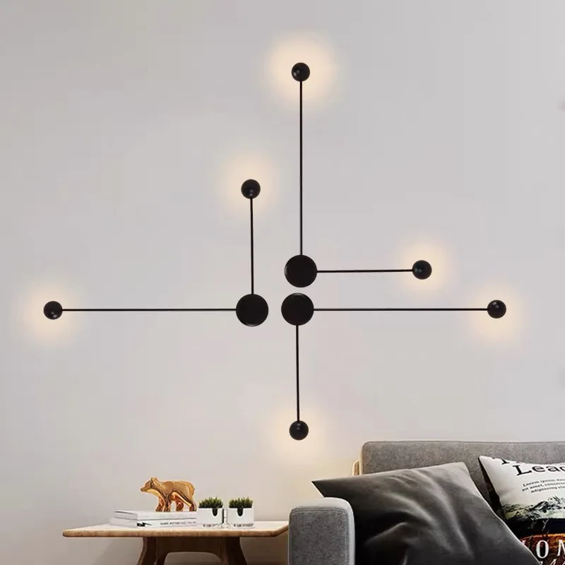 

Postmodern line wall lamp art corridor bedside Nordic bedroom background wall Industrial style exhibition hall Creative living r