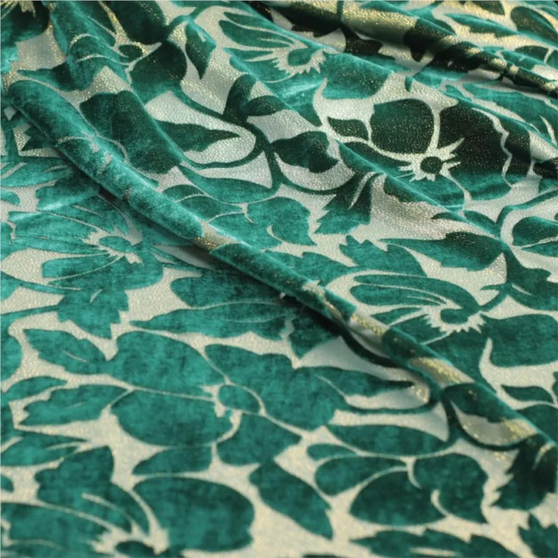 

The fabric of cheongsam and dress is made brocade velvet with golden rotten flowers