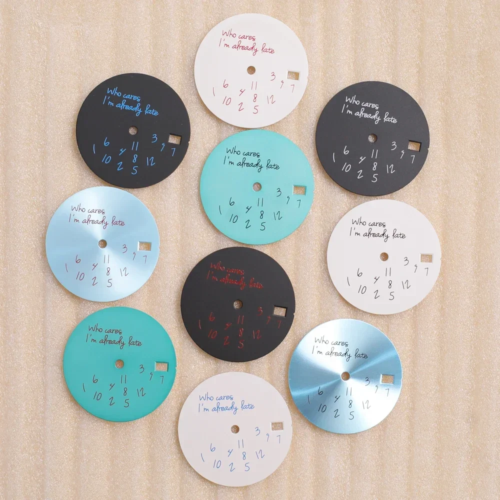 

hot Selling 28 5mm NH35 Dials Who Cares Im Already Late Mod for Diy Modify Watches Factory Price