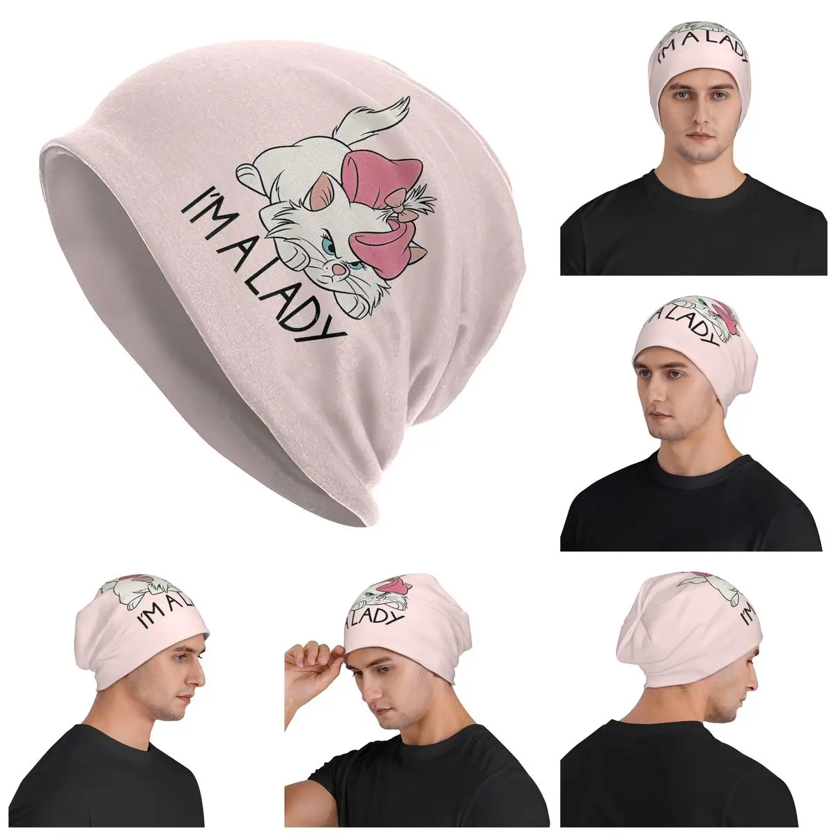 

I'm A Lady Marie Aristocats. Cute Cats Warm Knitted Cap Hip Hop Bonnet Hat Autumn Winter Outdoor Beanies Hats Men Women Adult