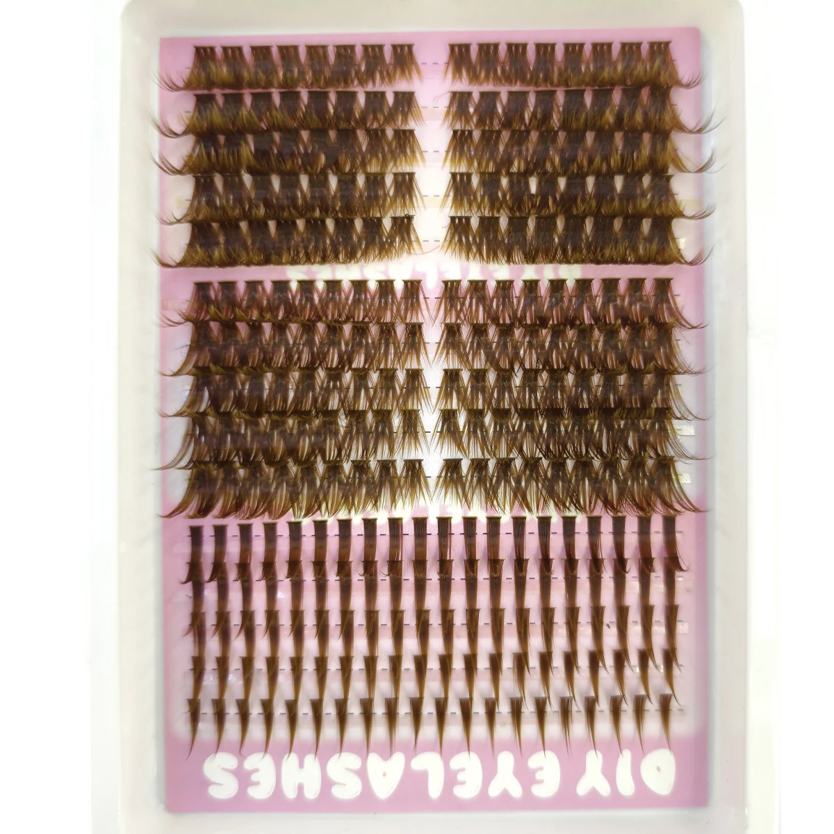 HBZGTLAD 40P-120P Braune Wimpern-Spikes-Cluster, natürlich, 240 Cluster, künstliche Wimpernverlängerungen, Wispy Lashes – Detail 11