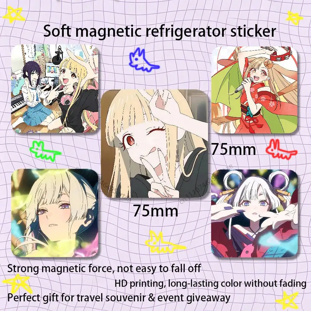 Anime Cosmic Princess Kaguya!K-Kaguya Fridge Magnet Personalized Magnetic Durable Plastic Square Picture Surface Fridge Magnets