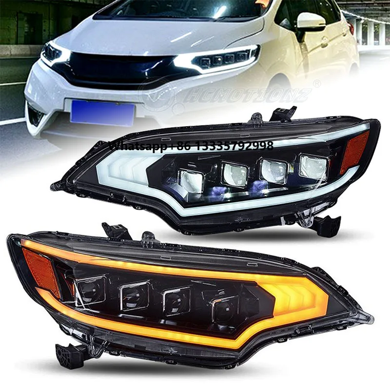 

HCMOTIONZ Factory LED Head Lights High Quality Assembly DRL Normal 2013-2020 Front Light for Honda FIT/JAZZ