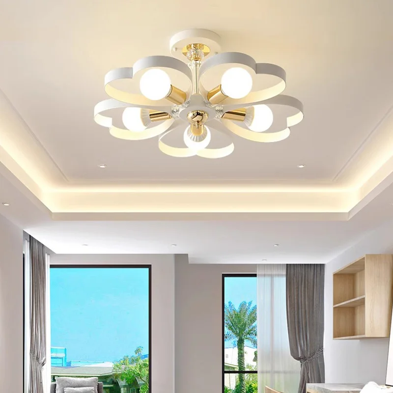 AiPaiTe LED Modern White + Gold Creative Crystal Chandelier for Bedroom Decoration, Dining Room Ceiling Chandelier