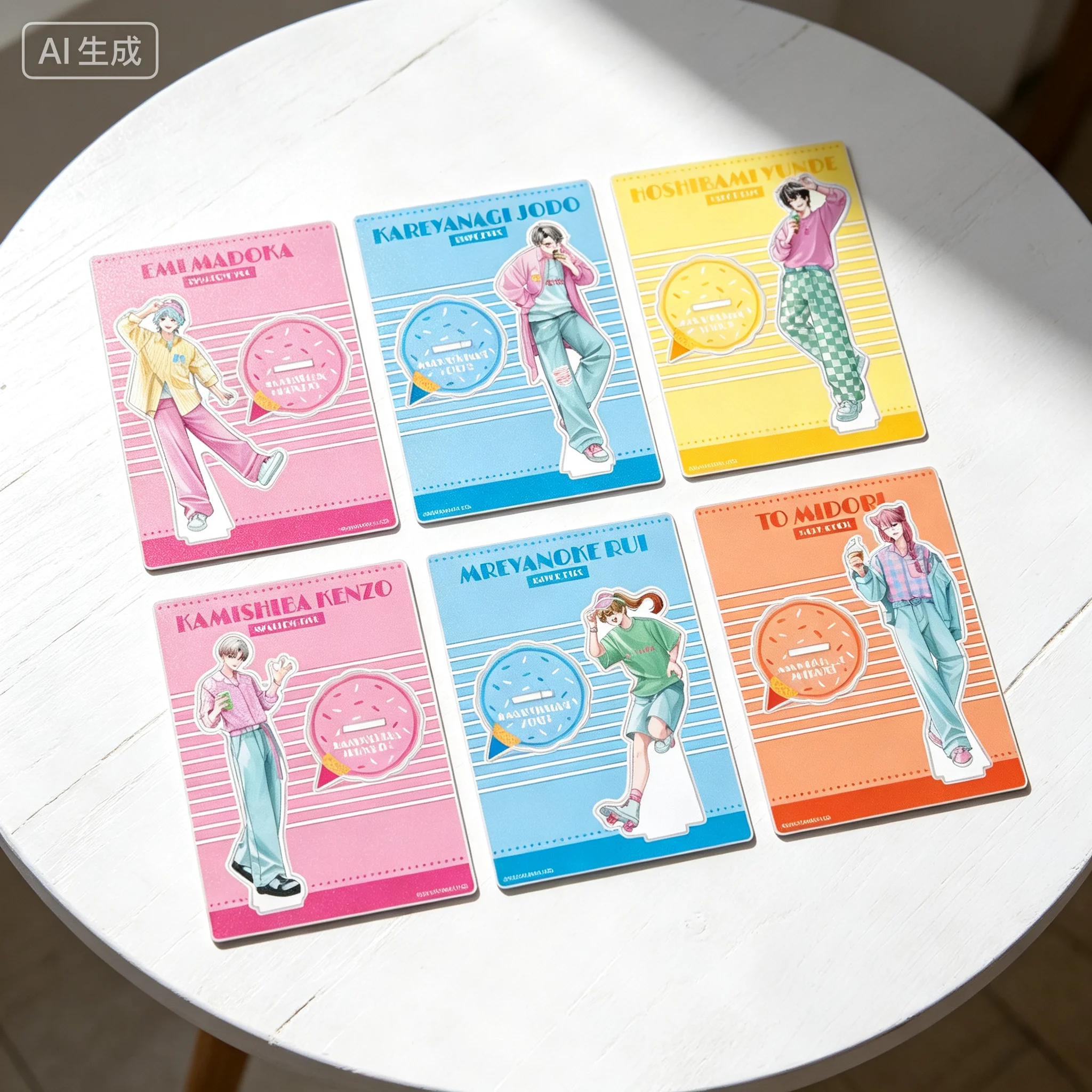 Anime HUNDRED NOTE Emi Madoka Human-shaped Acrylic Stand Model Plate Keychains Desktop Ornament Fans Gifts