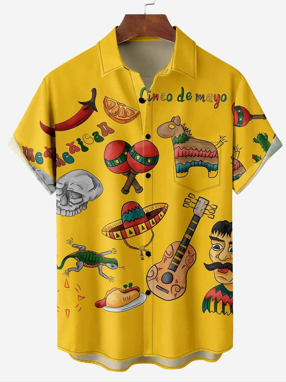 Men's Fashion Music Shirt Summer Cute Style Men's Clothing Party Holiday Men Top Casual Print Boys' Short Sleeve Shirts