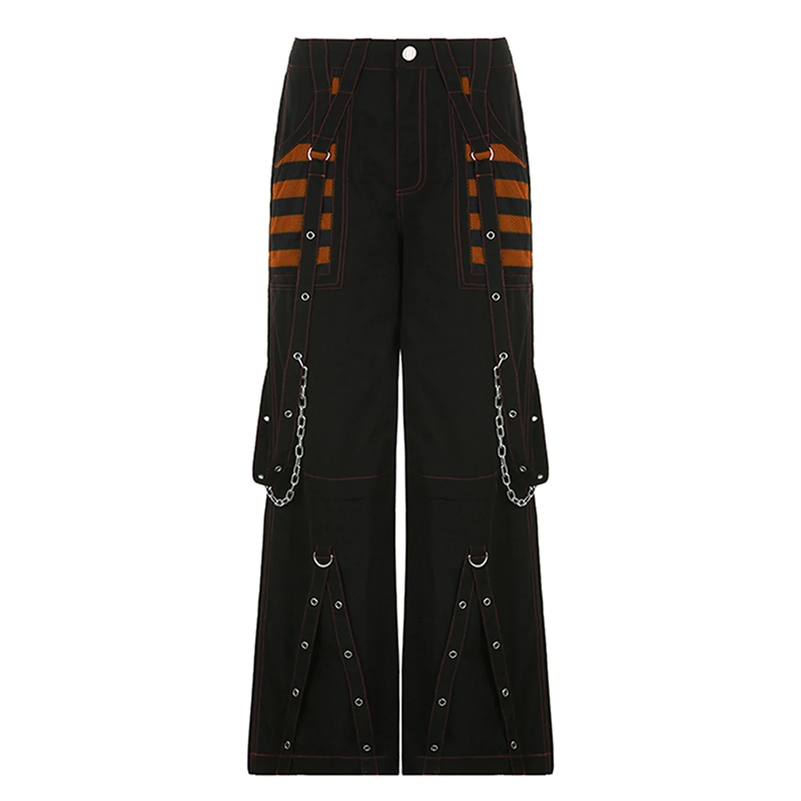 

Women Cargo Pants High Waist Baggy Jeans Casual Wid Leg Denim Pants Grunge Gothic Harajuku Punk Y2k Trousers New