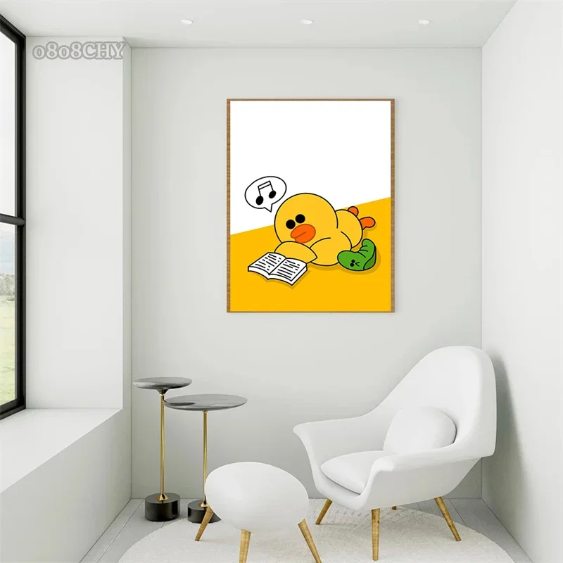 Funny Meme Goose Duck Frog Pig Posters and Prints Canvas Wall Art Pictures Funny Home Bathroom Room Decor Painting Cartoom Mural view 5