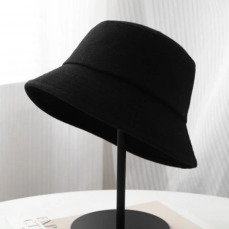 Women's Warm Wide Brim Bucket Hat Autumn Winter Korean Literary Style Slimming Face Travel Cap Female 2026