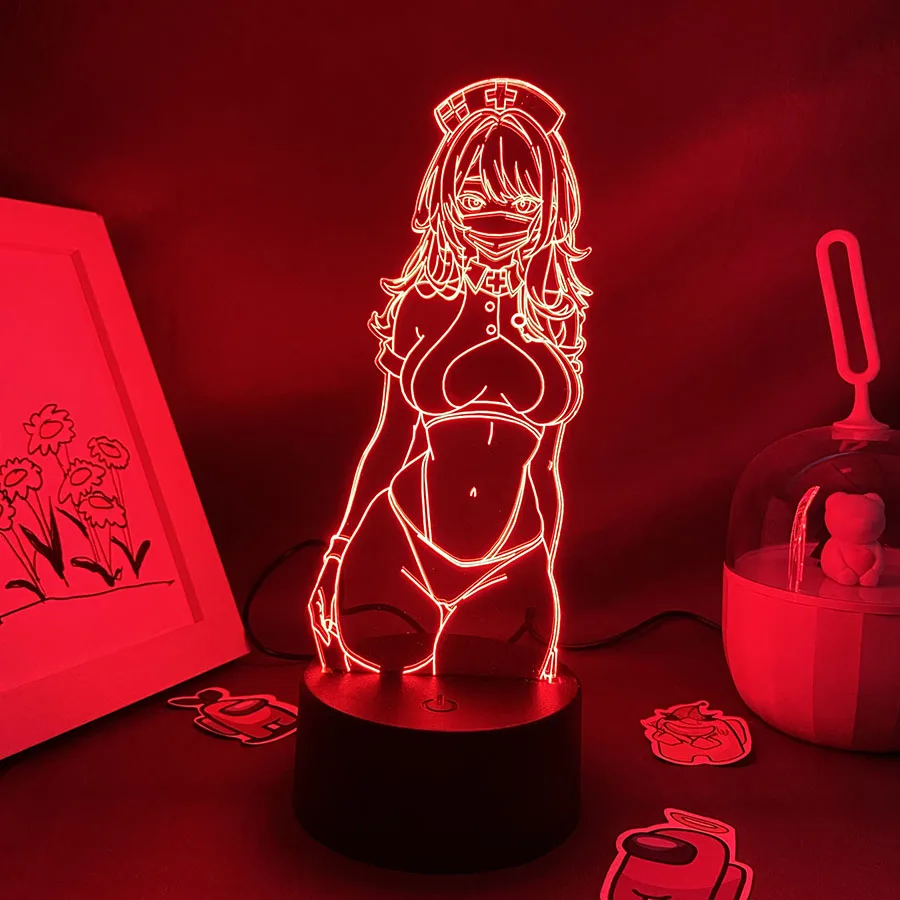 Men\'s Anime 3D LED Neon Night Lights Birthday Gift for Friend Otaku Bedroom Table Decor Manga Lava Lamp Sexy Girl Game lights