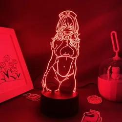 Luces de noche de neón LED 3D de Anime para hombres, regalo de cumpleaños para amigos, Decoración de mesa de dormitorio de Otaku, lámpara de Lava de Manga, luces de juego de niña Sexy