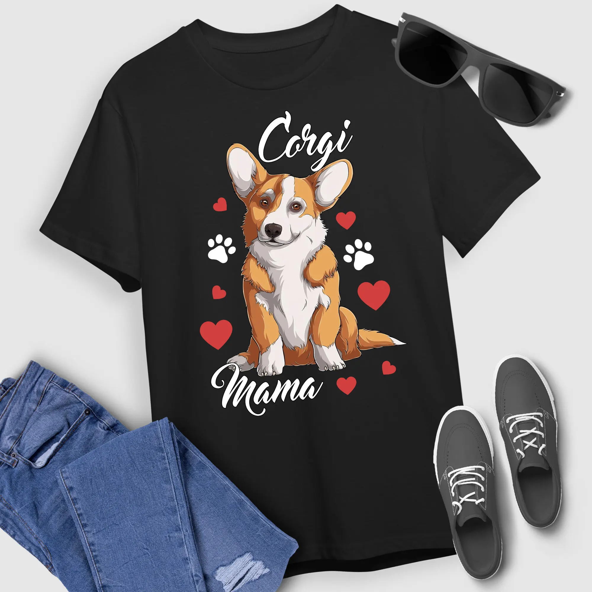 Корги Футболка Щенок мама Собака Мама влюбленная для
