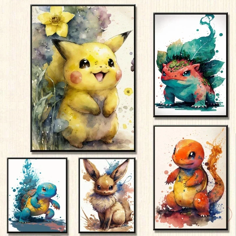 

Posters and Prints Pokemon Eevee Wall Art Living Room Picture Classic Decorative Friends Gifts Prints and Prints