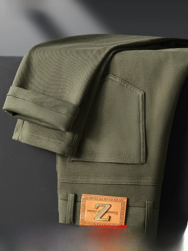 

Winter Thiened Fce Lined Casual Pants Men Slim Fit Ankle High Busin Casual Long Trousers Youth Faion Brand