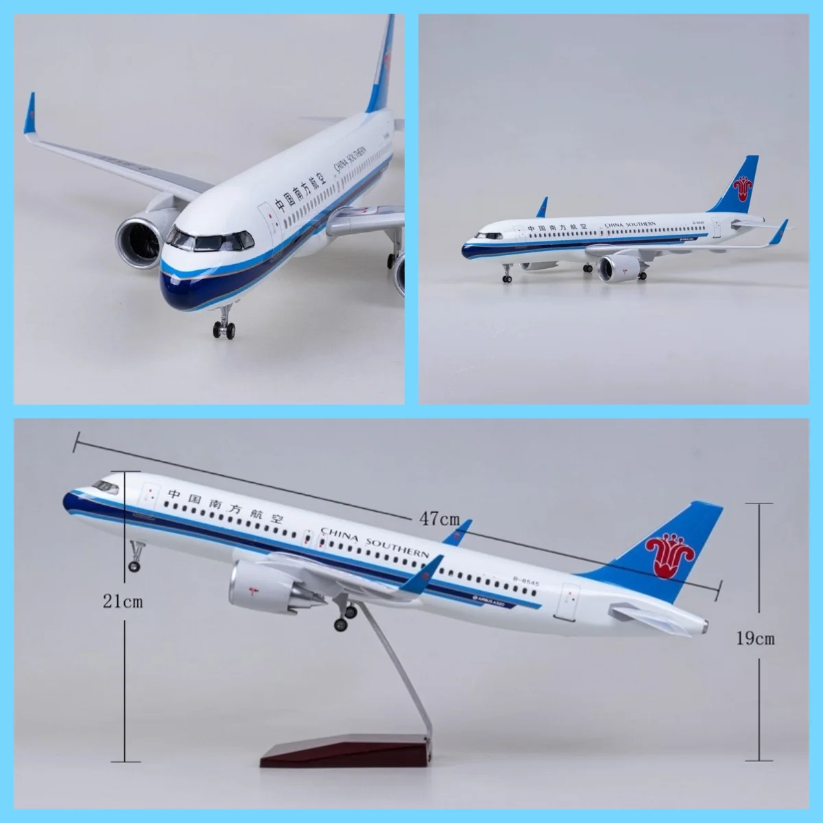 47CM Scale Aircraft A320 China Southern Airways Die-cast Resin Airplane Collection Display Decoration Gifts Souvenir Plane