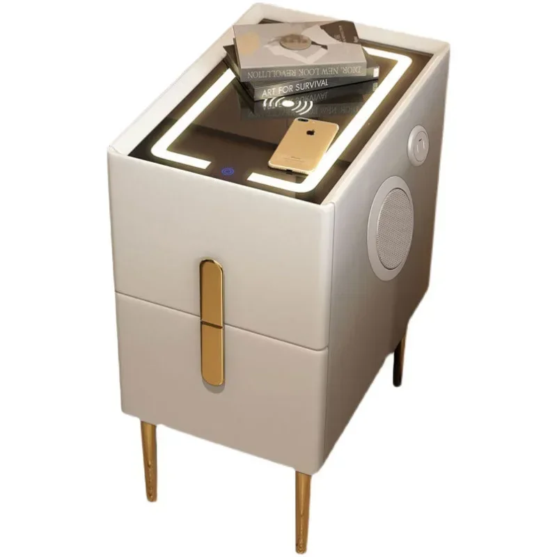 

Smart Bedside Table Modern Style Bedroom Mini Nightstands with Wireless Charging Bluetooth Speaker Multi-Function Side Cabinet