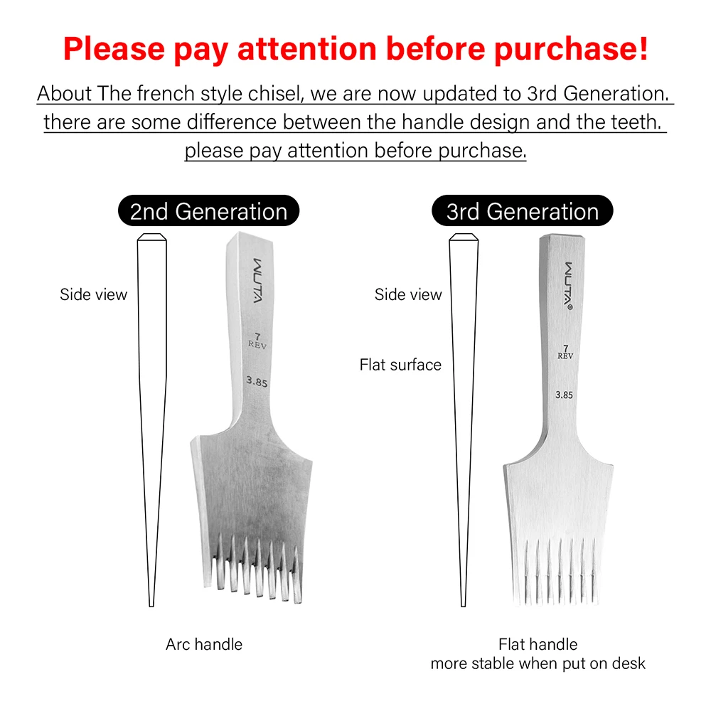 WUTA -1pc شارب الجلود إزميل ، خز الحديد ، يموت الصلب ، اللكم أداة ، النمط الفرنسي ، البولندية ، 2.7 مللي متر ، 3.0 مللي متر ، 3.38 مللي متر ، 3.85 مللي متر ، عالية الجودة ، جديد