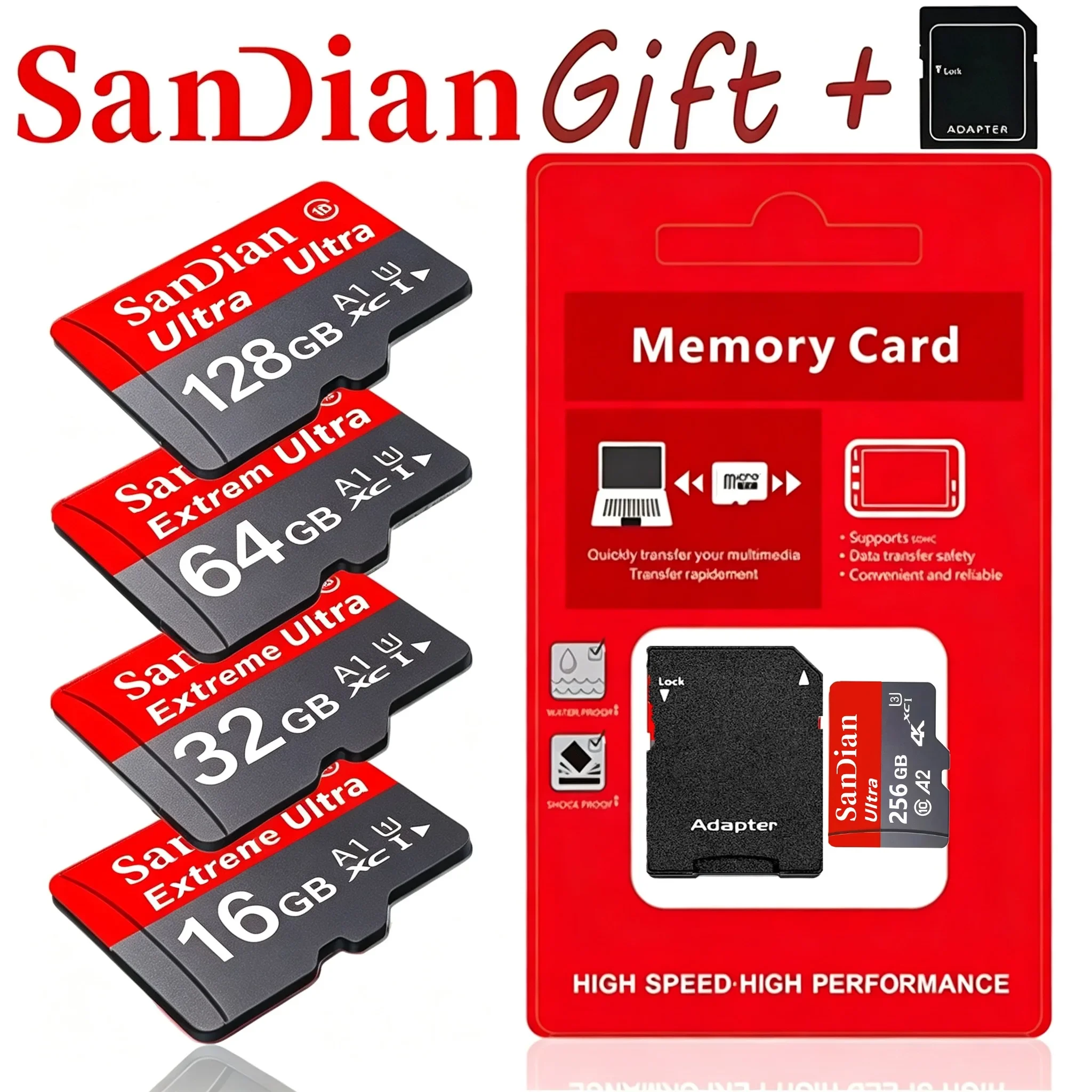 Bold SD Cards 128GB 512GB 32GB Memory Card Micro TF SD Card TF Cards for Body Camera/Phone/Digital Frame/PC Mac/Baby Monitor