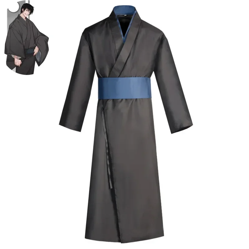 FC6Anime Jujutsu Kaisen Fushiguro Toji Cosplay Costume Wig Japanese Long Sleeved Kimono Cloak Man Halloween Christmas Suit@FC8！
