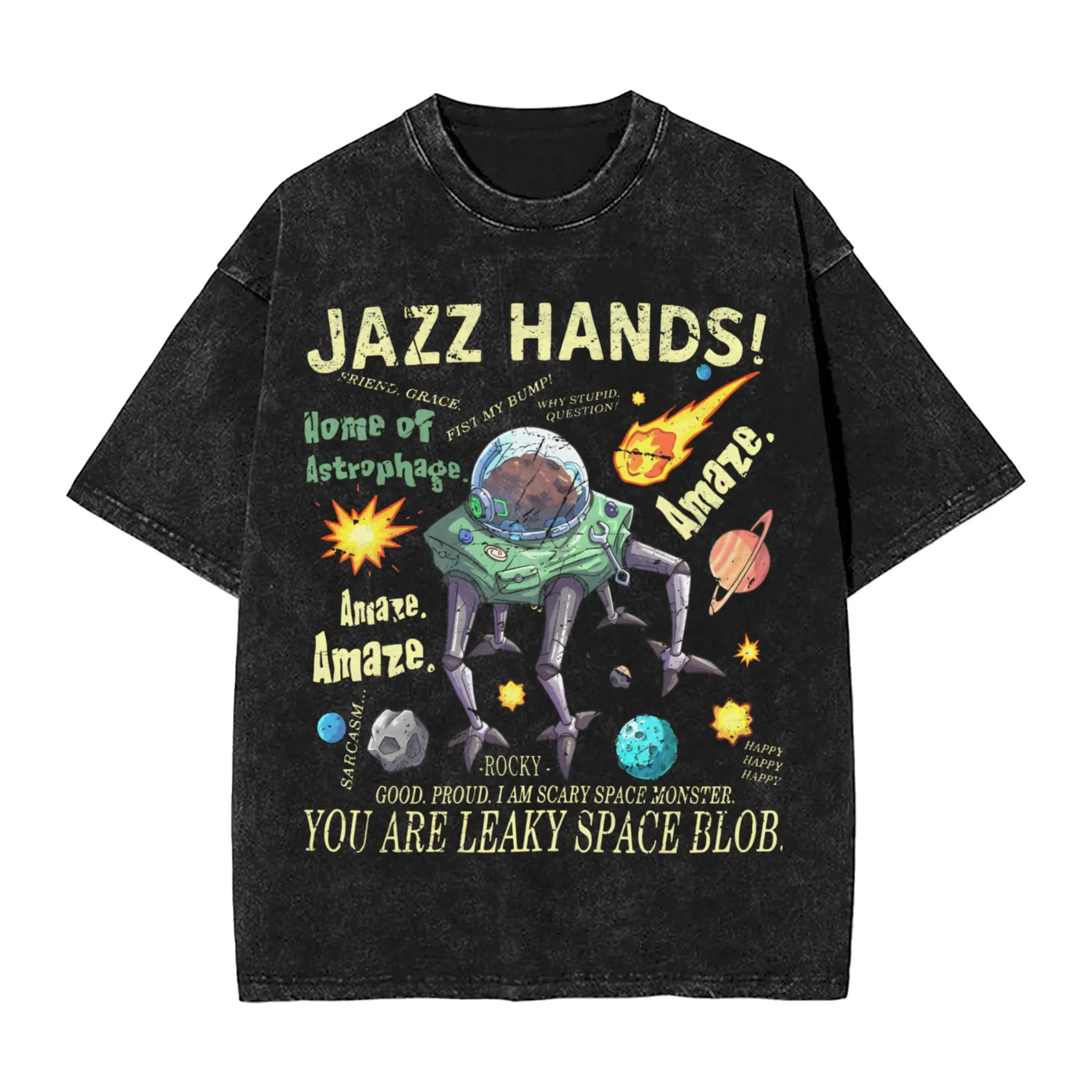 Rocky Amaze Project Hail Mary Rocky Inspired Sci Fi Outfit Washed T Shirt for Men Women Streetwear Hip Hop T-Shirts Summer  Tees