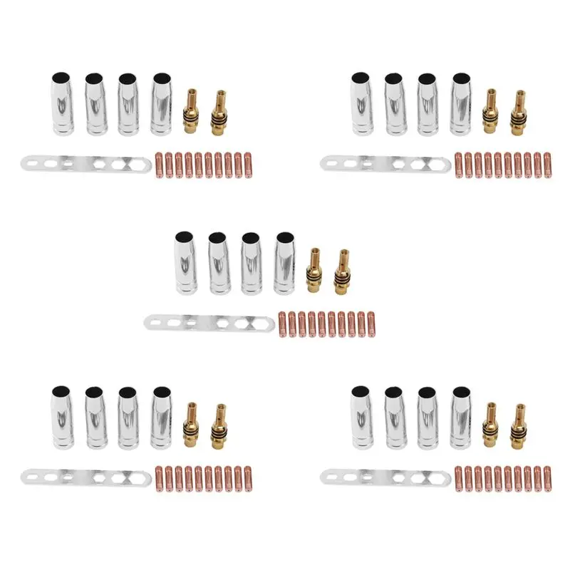 

Набор сопел и контактных наконечников ABUL-85Pcs/Set 15Ak для сварки MIG/MAG, 0.8X25мм, с держателем газового соединителя M6