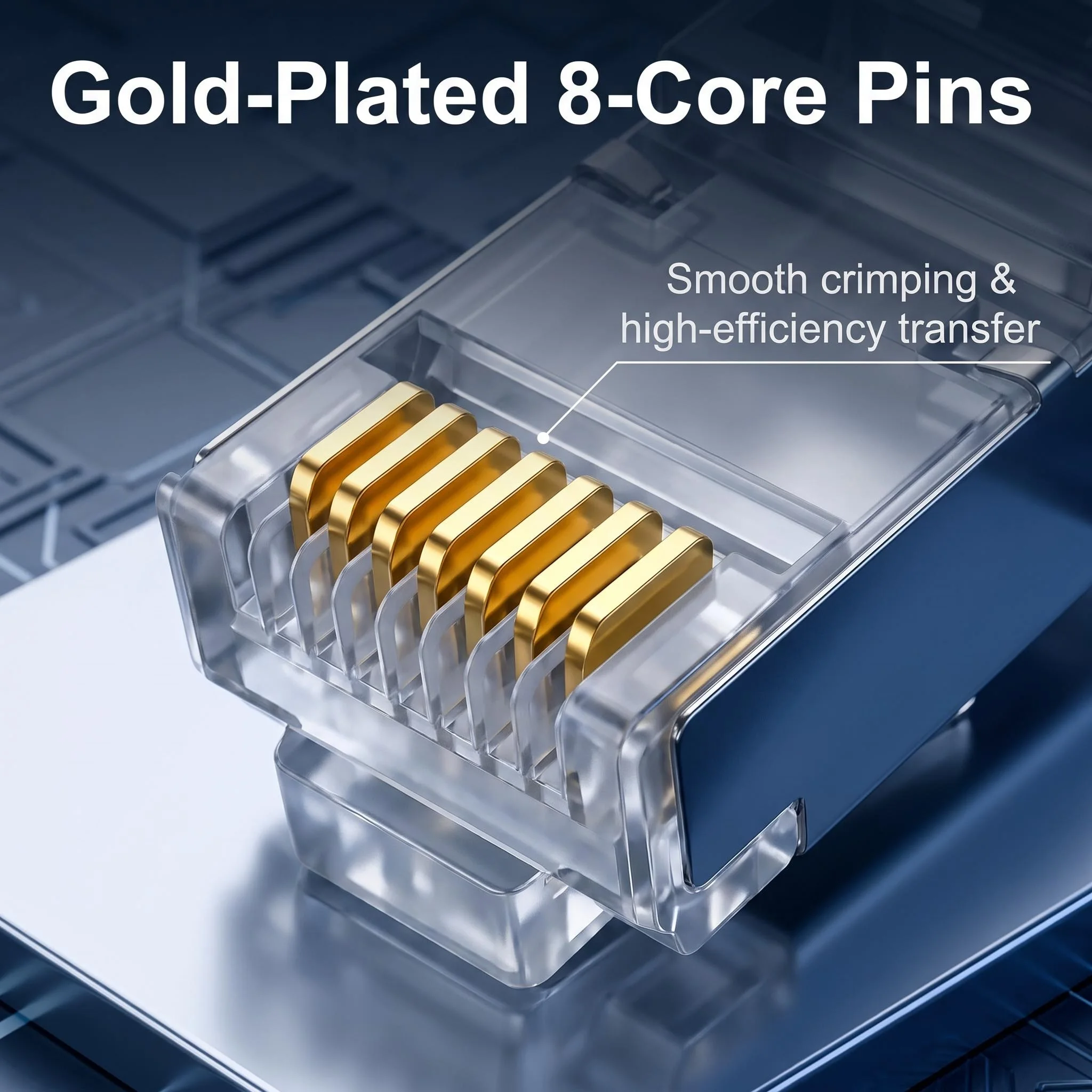 SUMMITEK 100pcs Cat6 RJ45 FTP Connectors Non Pass Through 8P8C Modular Plug Shielded Connectors for Network Cable Adapter
