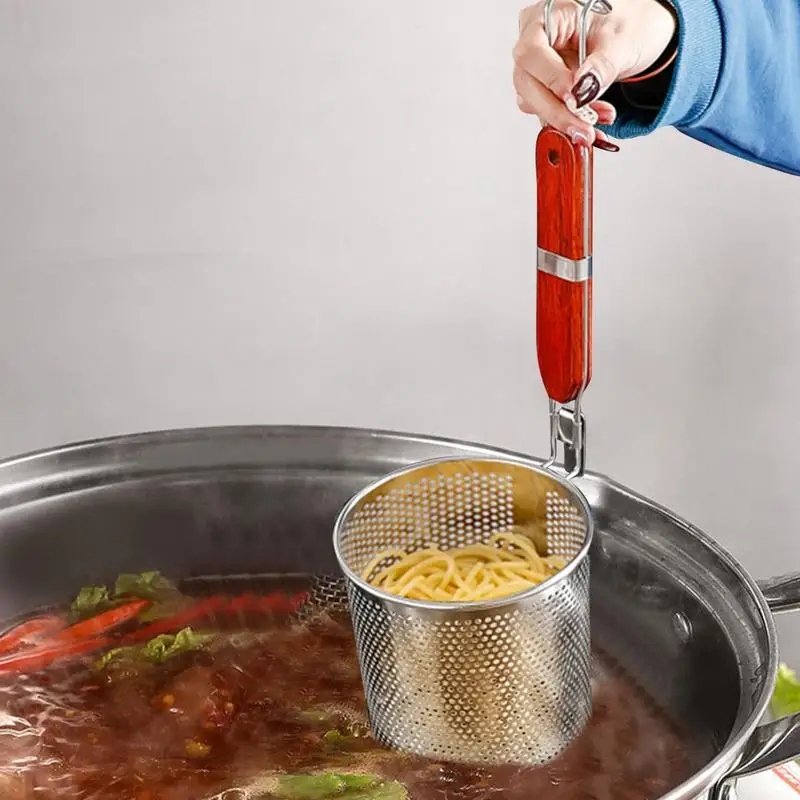 Stainless Steel Fine Mesh Filter Basket For Noodle Dumpling French Fries Pasta Vegetable