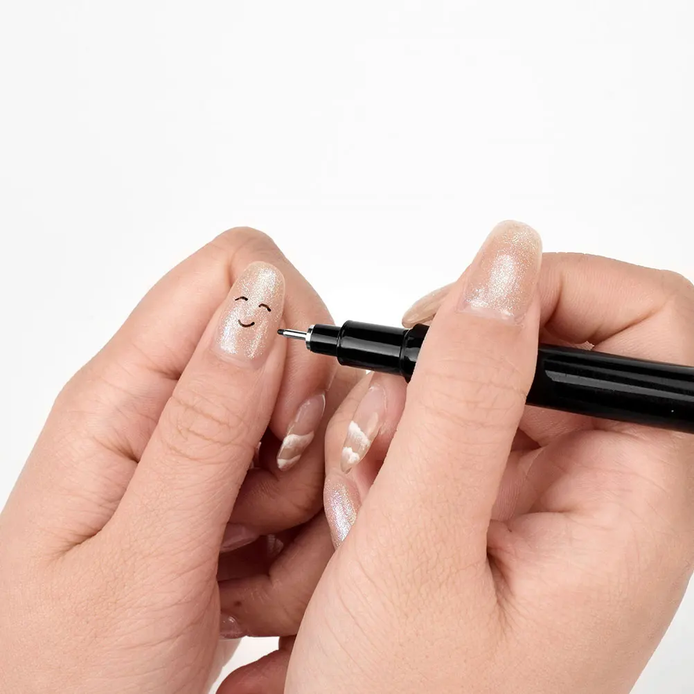 

1pc Nail Art Pen Black Manicure Tool Salon Decor Drawing Practical Halloween Home Use Essential Gift for Nail Lovers
