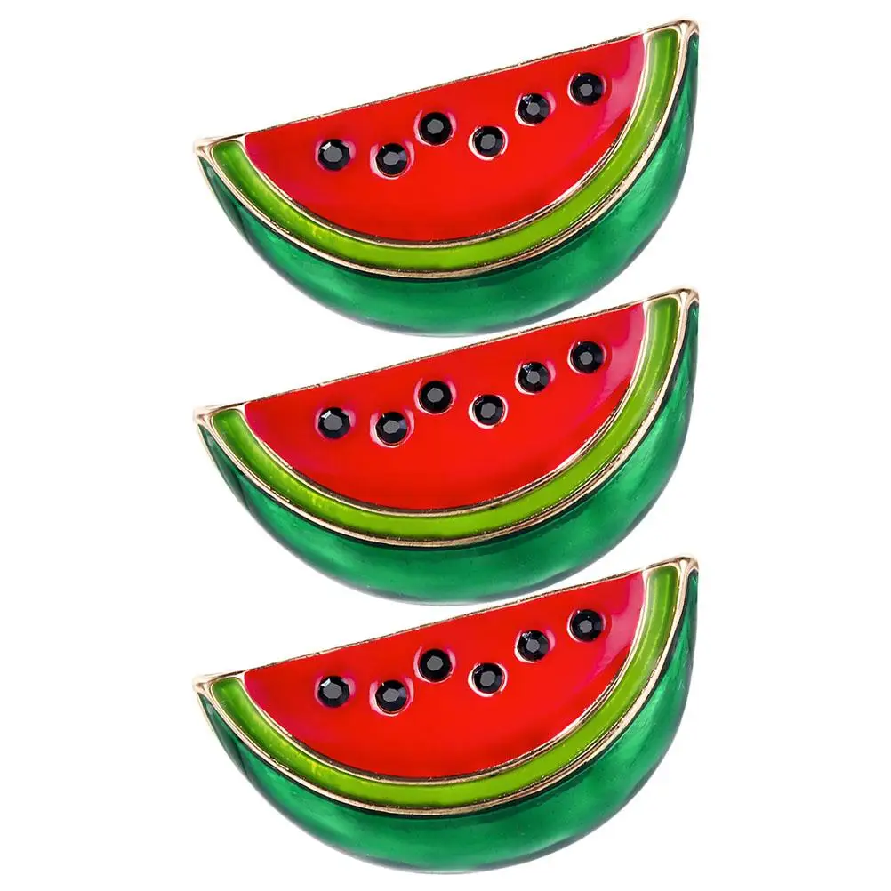 3 uds broche de sandía alfileres diseño de dibujos animados de moda cárdigan Clip camisa Clips solapa insignia vestido accesorios Idea de regalo