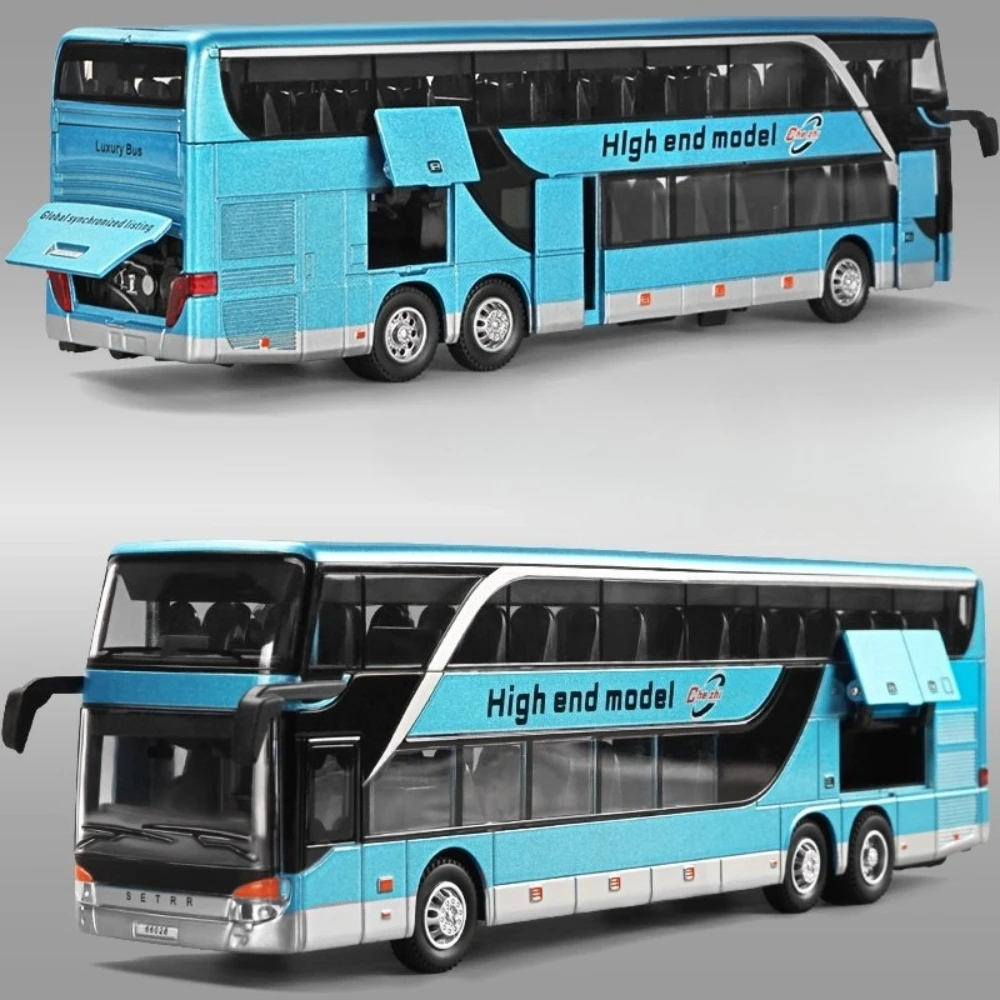 

Масштаб 1:30, двухэтажная модель бизнес-автобуса, игрушечный автомобиль, автобусы на дальние расстояния, звуковой свет, модели с откатным механизмом, игрушки для мальчиков, рождественские подарки