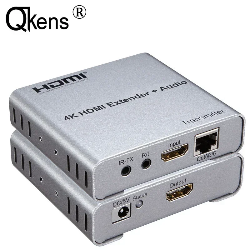 4K 100M HDMI Extender Via RJ45 Network Cat5e CAT6 Ethernet Cable Audio Video Transmitter Receiver Converter DVD Camera PC To TV