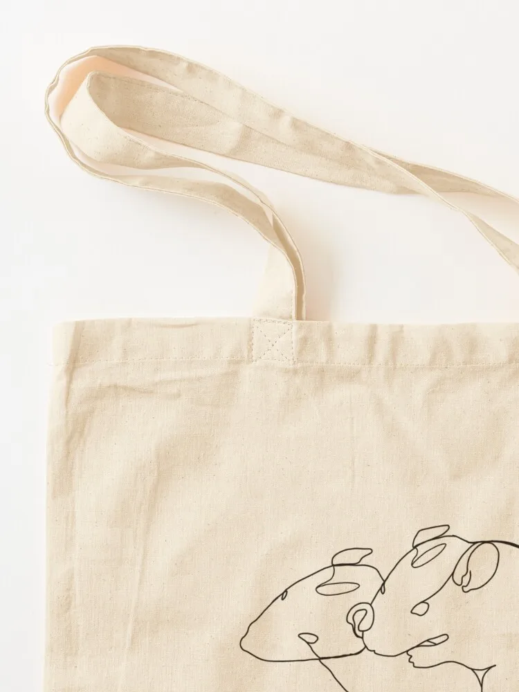 حقيبة حمل برسم بخط واحد من الفئران التوأم، حقيبة رائعة، حقيبة هدايا نسائية كبيرة الحجم #3