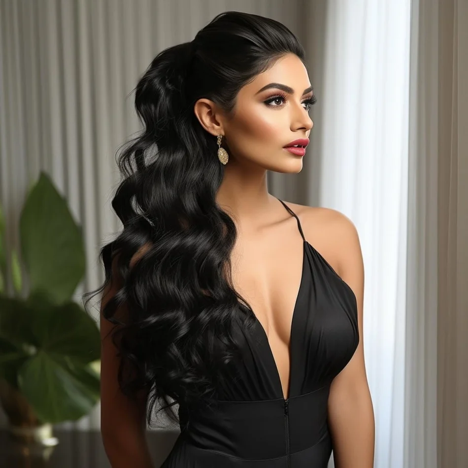 28inch Synthetic Long Wavy Claw Clip On Ponytail Hair Extensions 70cm Heat Resistant Pony Tail Hair Piece For Women Daily Party