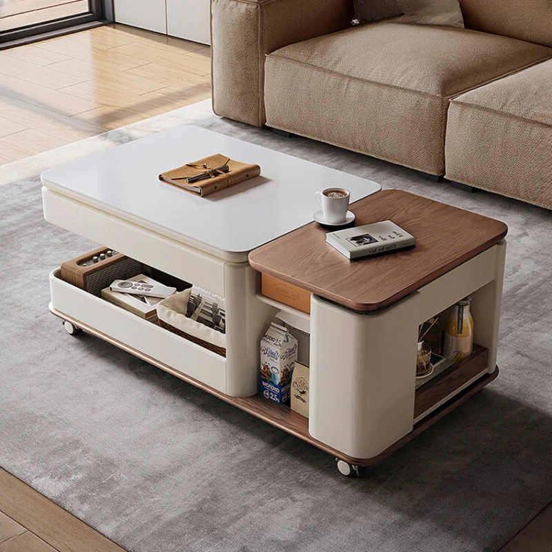 Multifunction Living Room Coffee Table Wheels Kawaii Nordic Mobile Coffee Tables Luxury Minimalist Tavolino Da Salotto Furniture