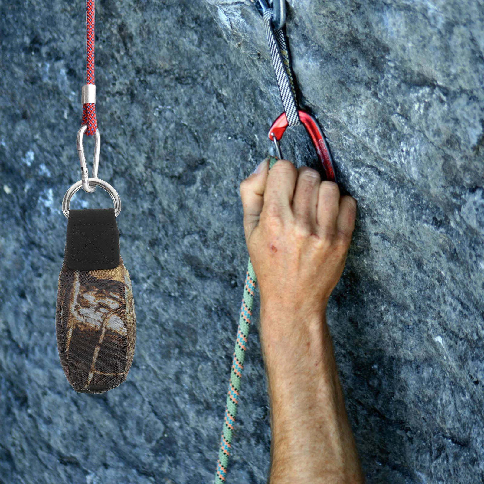 

Compact Portable Throw Bag Durable Wear-Resistant Throwing Ropes Bag Stainless Steel Ring Outdoor Climbing Gear For Rock Tree