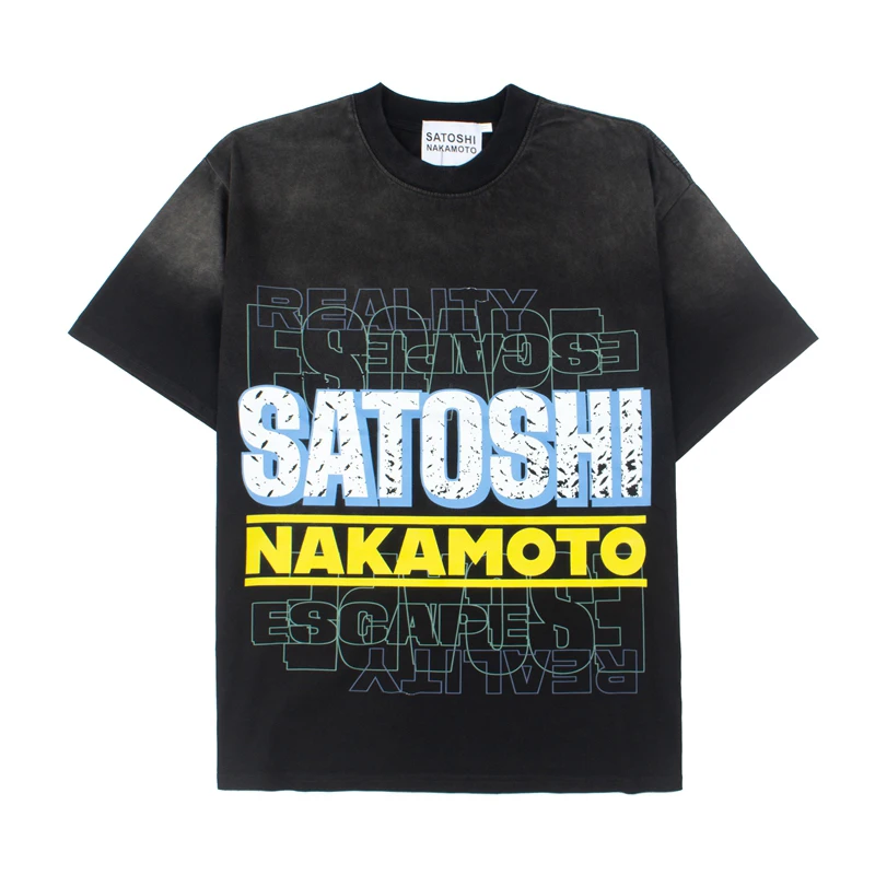 Europe America Trend Street Brand Satoshi Nakamoto T Shirts