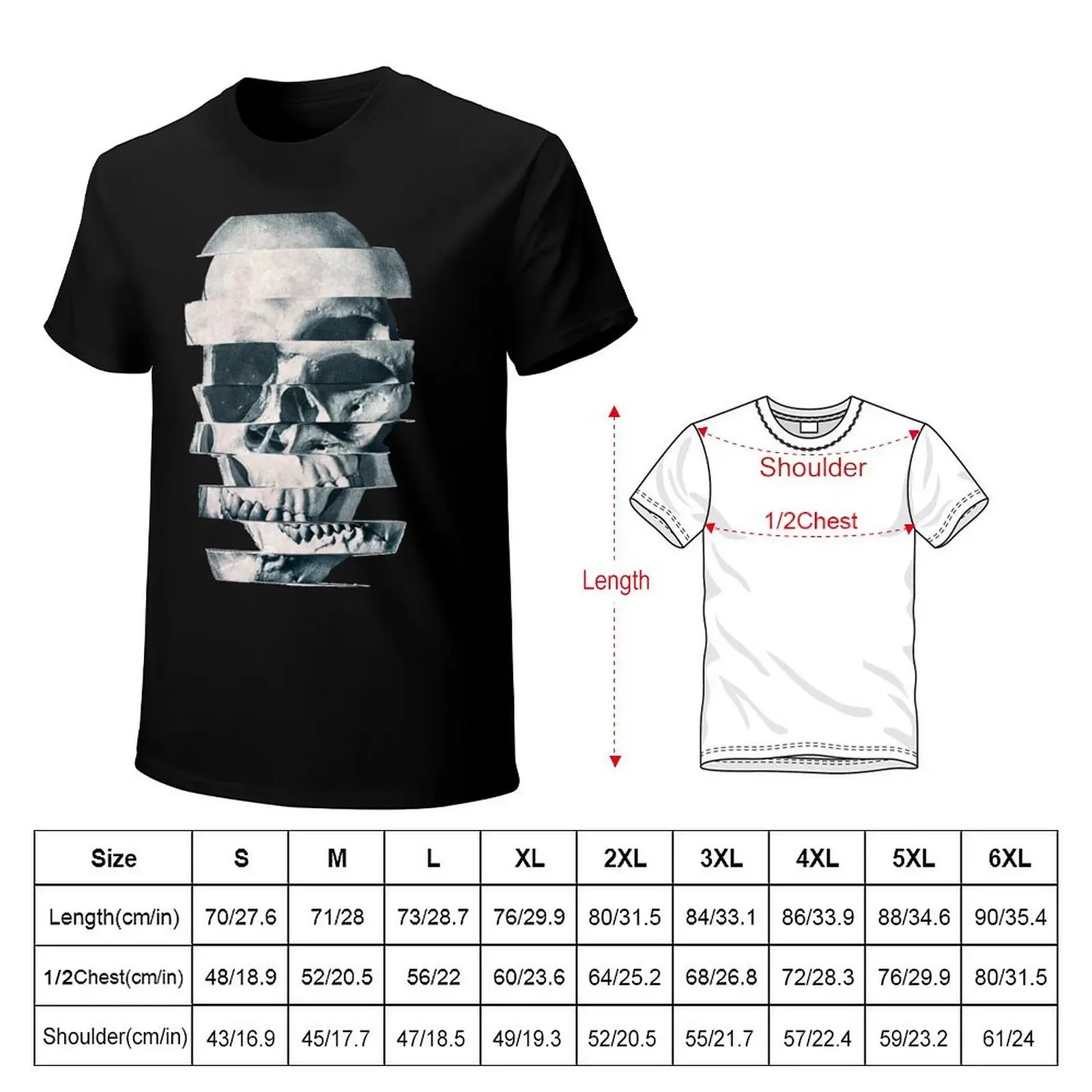 Glitch Skull Mono T-Shirt heavyweights tees oversizeds sublime Men's t-shirts