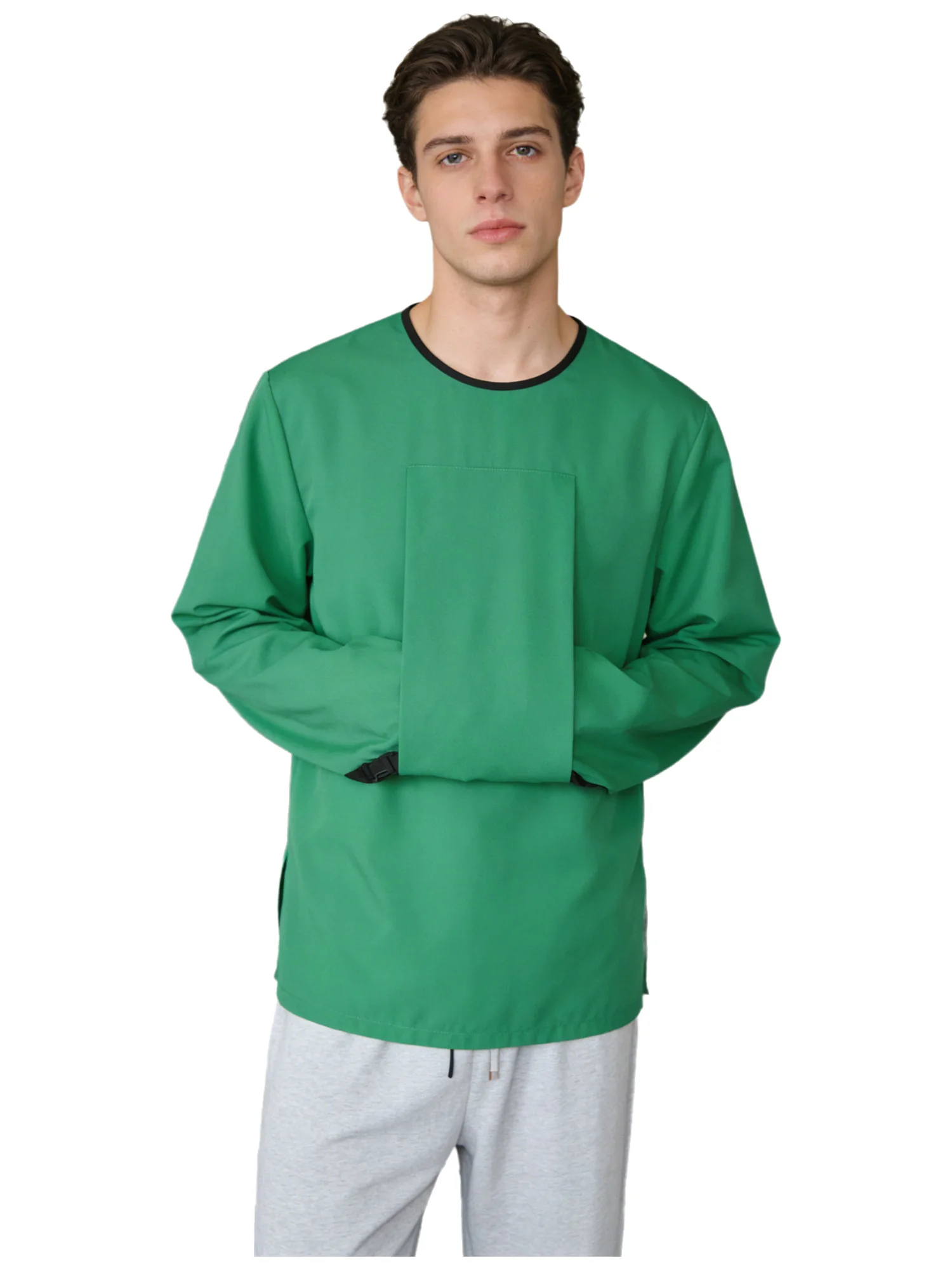 Unisex Adults Upper Limb Protective Top with Securing Strap Back Buckles Anti-self-harm Anti-elopement Shirt for Hospital Nursin