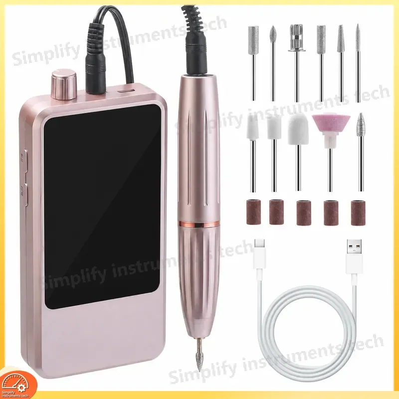 45-Speed Rechargeable Nail Polish Remover Nail Polisher Dead Skin Remover for Manicure Pedicure Long Battery Life