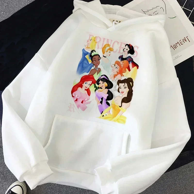 Cartoon Disney Hoodies Snow White and The Seven Dwarfs Print Hoodie Autumn Winter Long Sleeves Streetwear Women Clothing Top