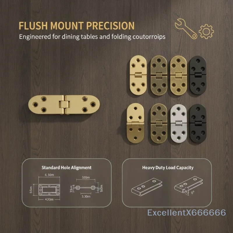 180 Degree Foldable Flap Hinge Rounded Corner Easy to Install 1PCS for Table Cabinet Home Furniture Upgrade