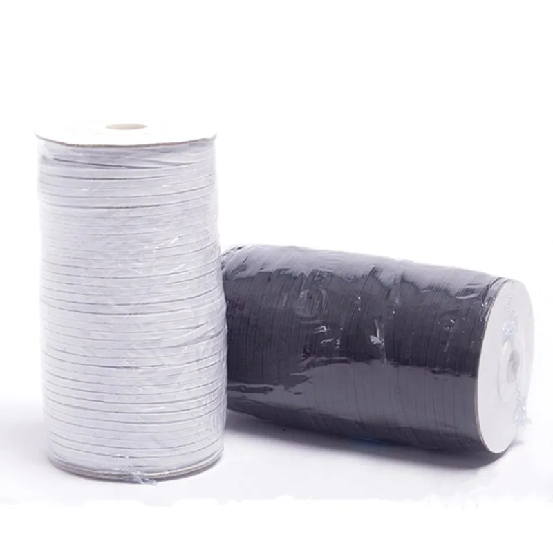 1M Elastic Band 8/10/12/15/20/25/30/35/40/45/50/60mm White Black Nylon Highest Elastic Bands Garment Pant Sewing DIY Accessories