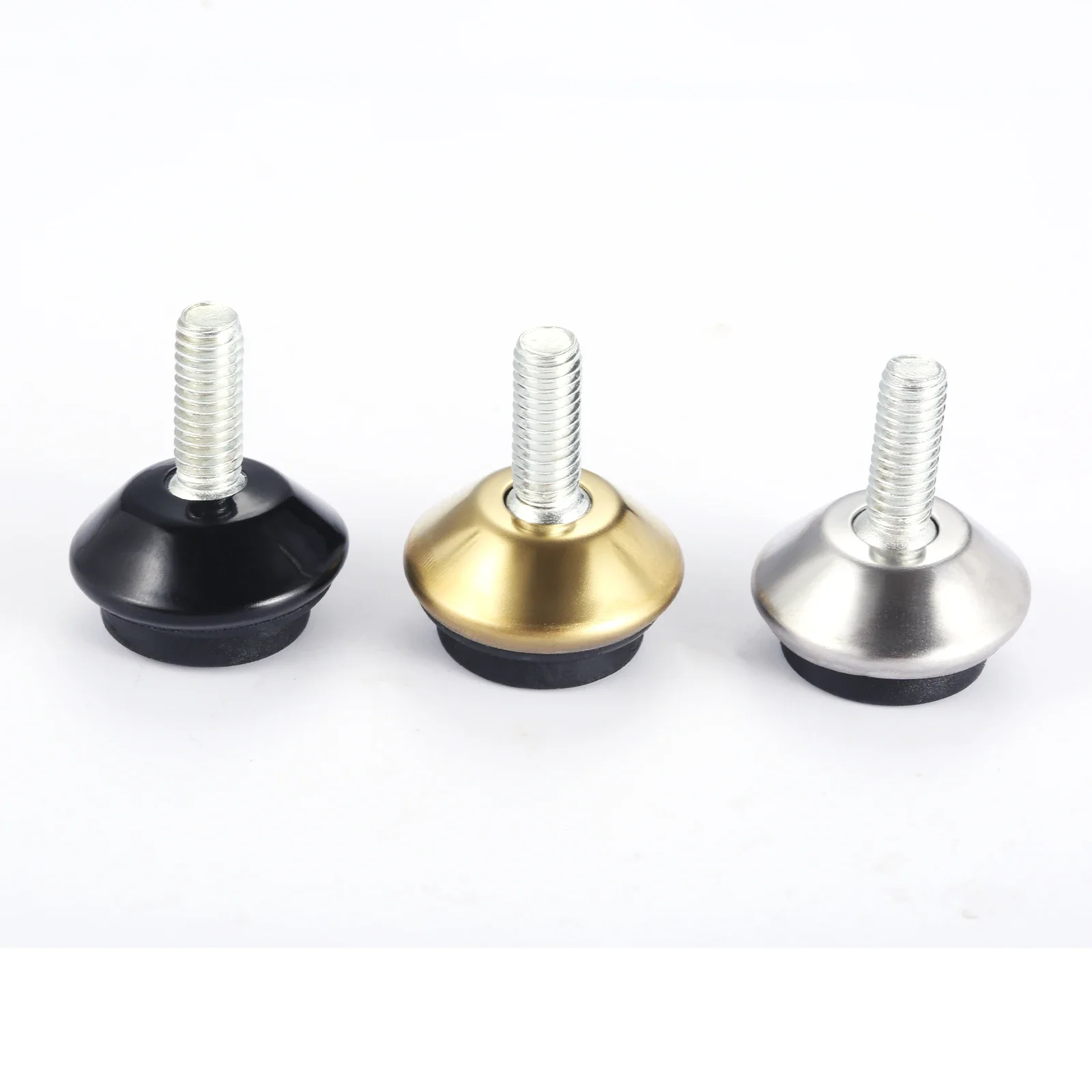 4 Pcs M6x15mm Pivotant Meubles Jambe Niveleurs de Pieds Glisse Pieds Réglables De Base Noire pour Tables Chaises Armoires Riser