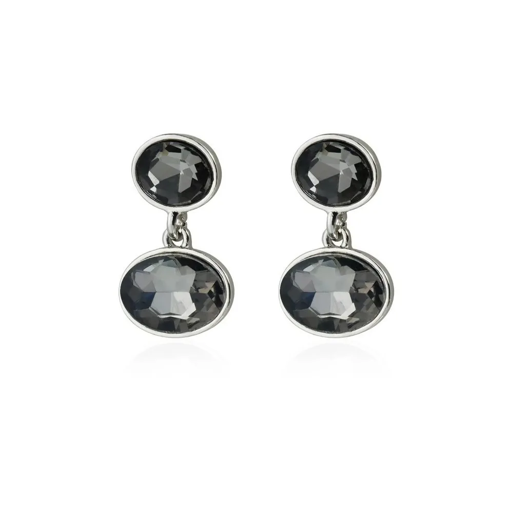New Square Gray Crystal Charm Earrings Y2K Ellipse Geometric Earring Triangle Line Crystal Eardrop
