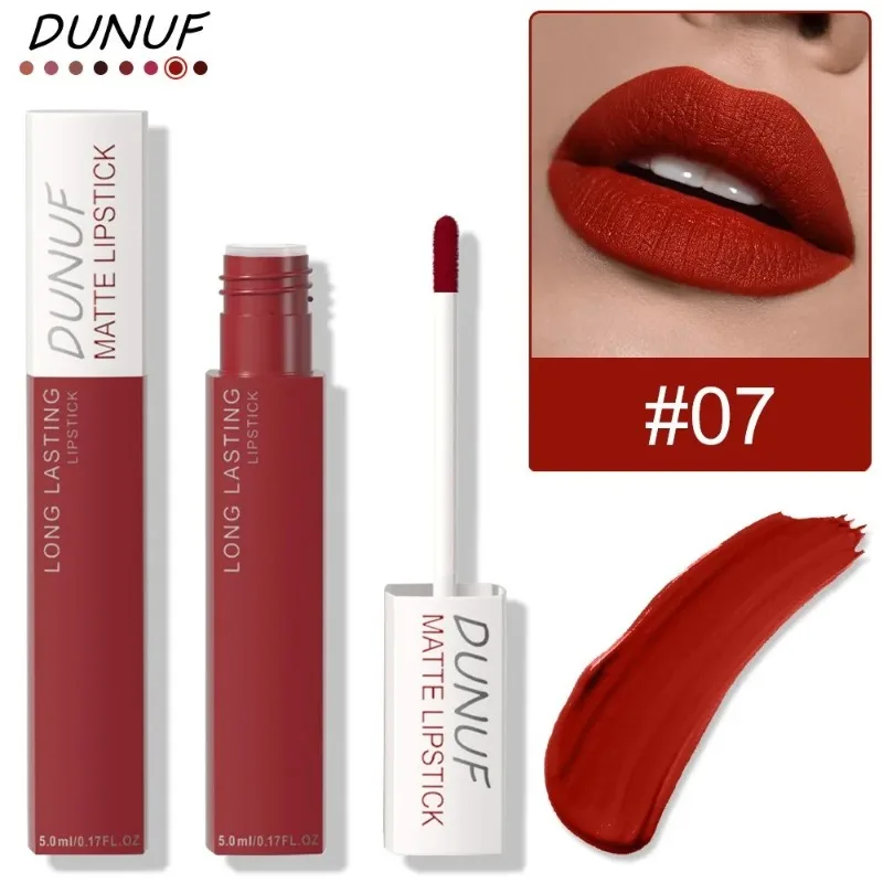 Matte Lippenstifte Nicht Klebend Roter Nude Wasserfester Langanhaltender Flüssiger Lipgloss Samt-Finish Verblassungsresistent Lip Tint Make-up – Detail 15